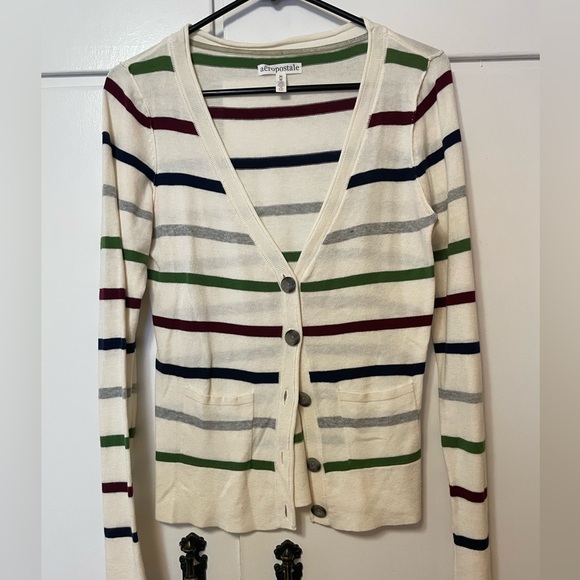 Aeropostale Multicolor Striped Cardigan - Picture 1 of 3